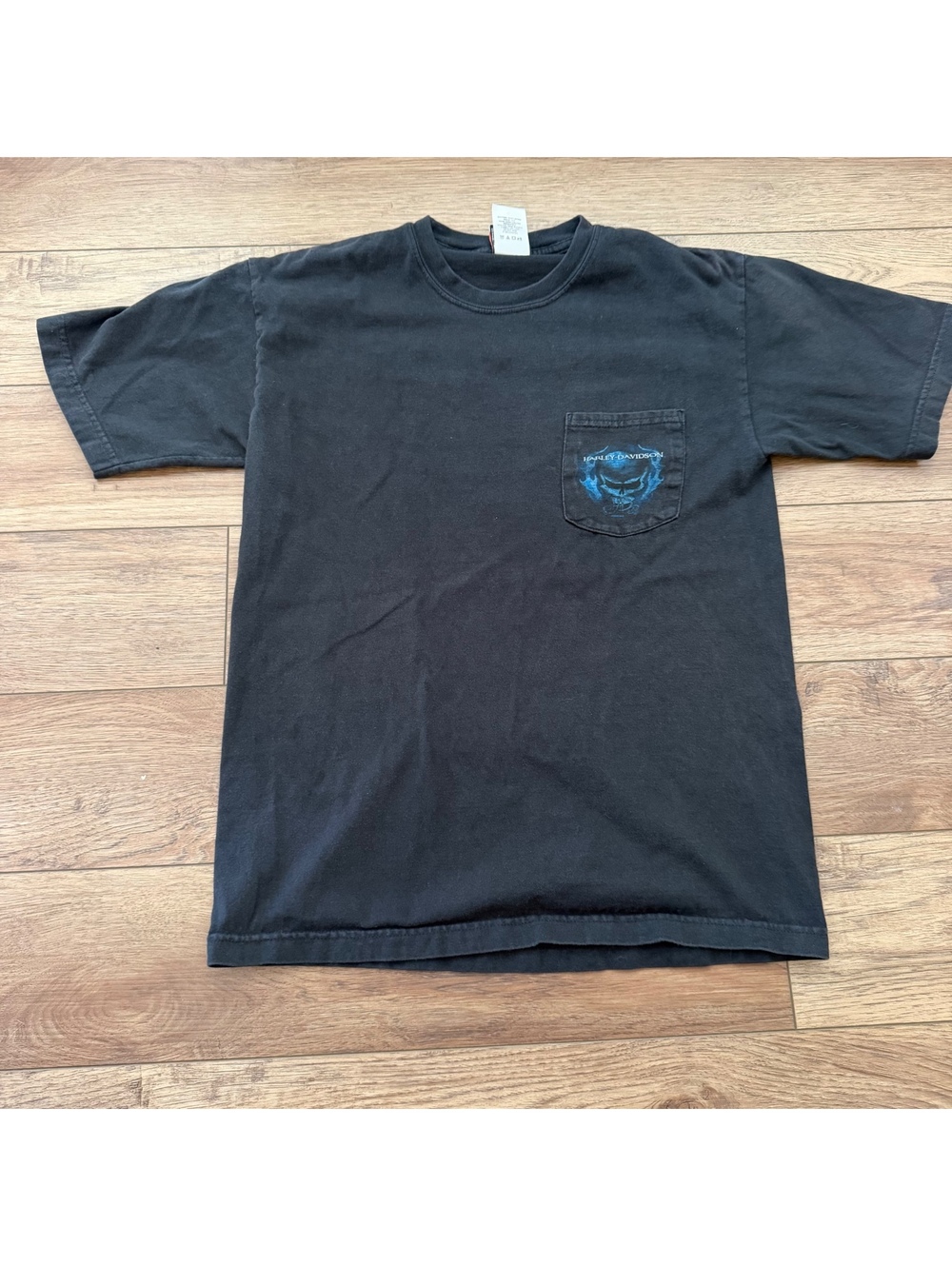 Vintage 2000 Harley Davidson Orlando Blue Flame Pocket Tee M
